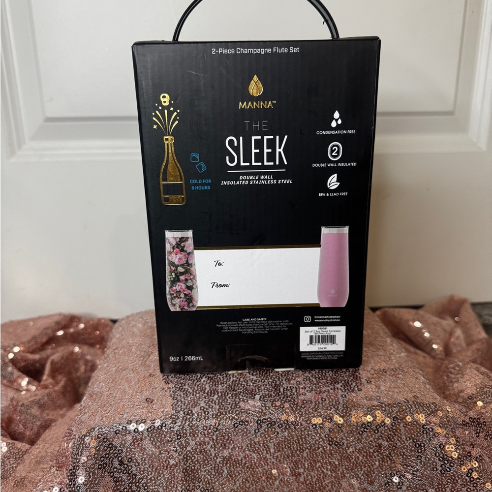 Champagne Flute Set - Floral and Rose Gold - Picture 5 of 5